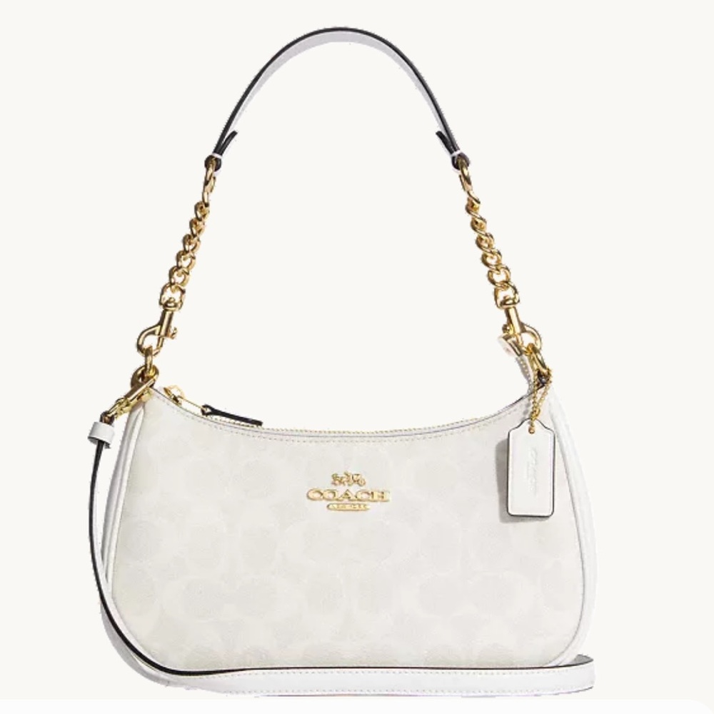 AUTHENTIC Coach Teri bag in signature canvas print WHITE